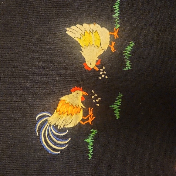Vintage Bonnie Lee rooster chicken sweater size 46 (xl) measurements in photos - Picture 2 of 9